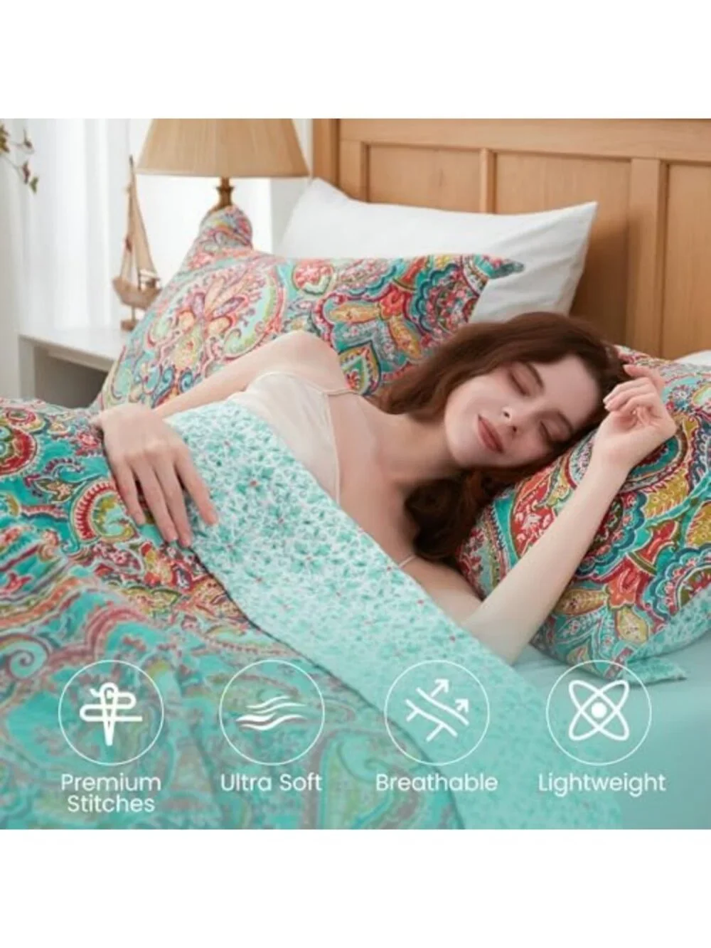 Reversible Cotton Quilt Set - King Size Floral Patchwork Bedspread Coverlet
